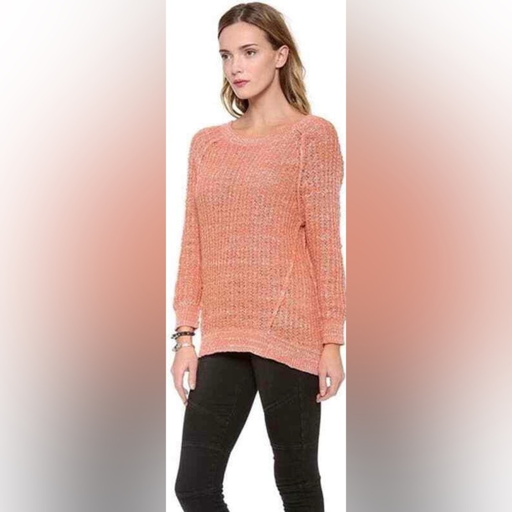 Free People Sweater size L Chunky Marled Knit Long Sleeve Pullover Star Dune